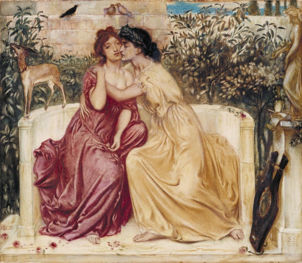 Simeon Solomon: Saffo e Erinna nel giardino a Mytilene