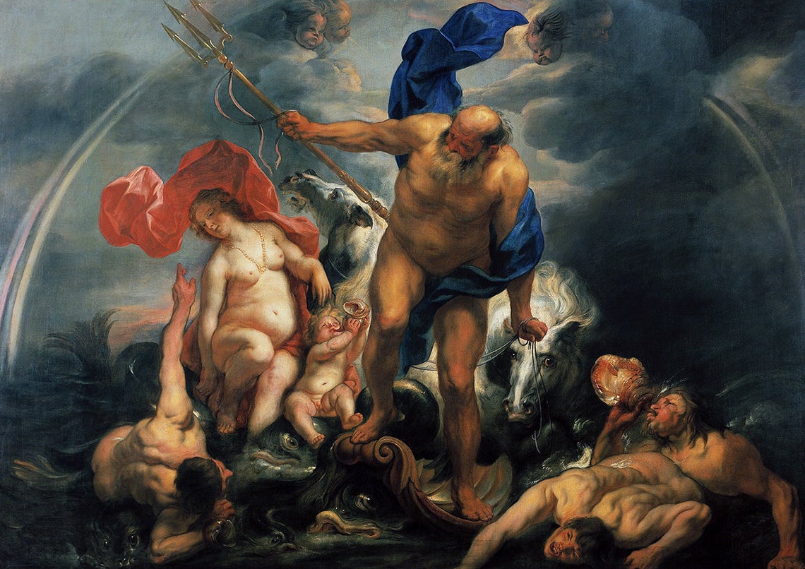 “Nettuno e Anfitrite” di Jacques Jordaens (prima del restauro)