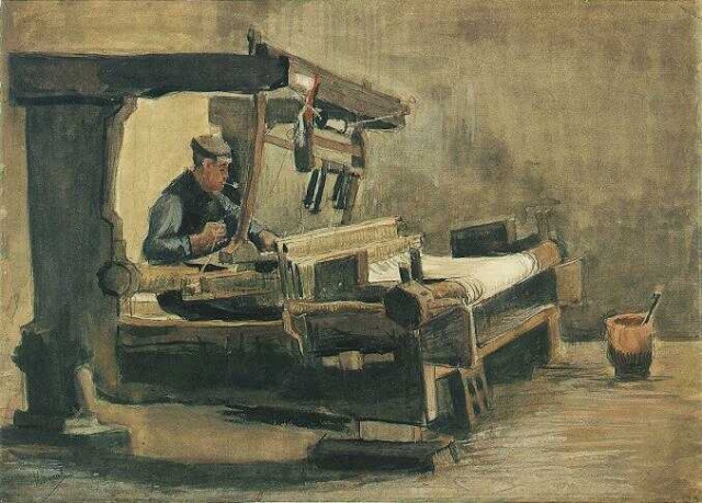 Vincent van Gogh: Tessitore, rivolto a destra (Autunno 1883-84)
