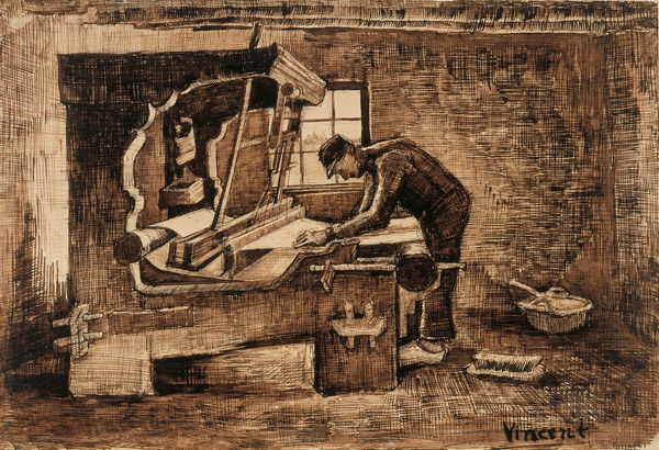 Vincent van Gogh: Tessitore che prepara il telaio (1884)